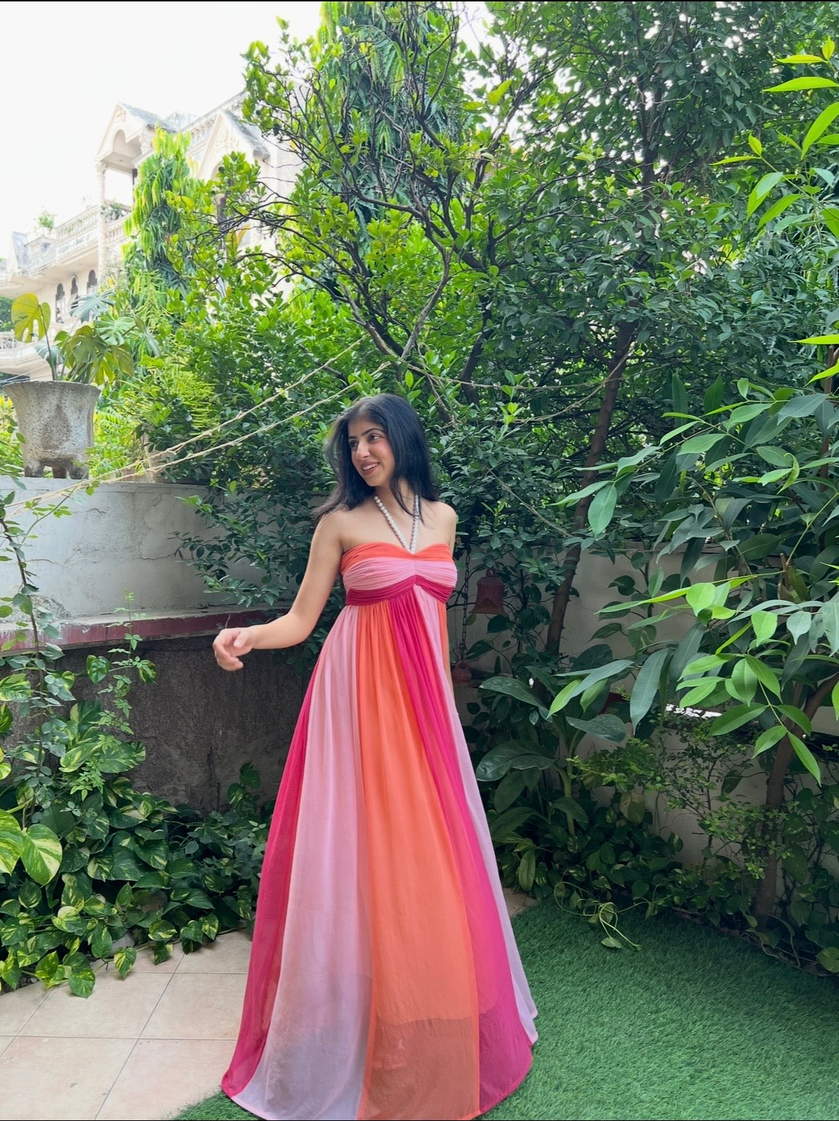 Petals: colourful maxi dress