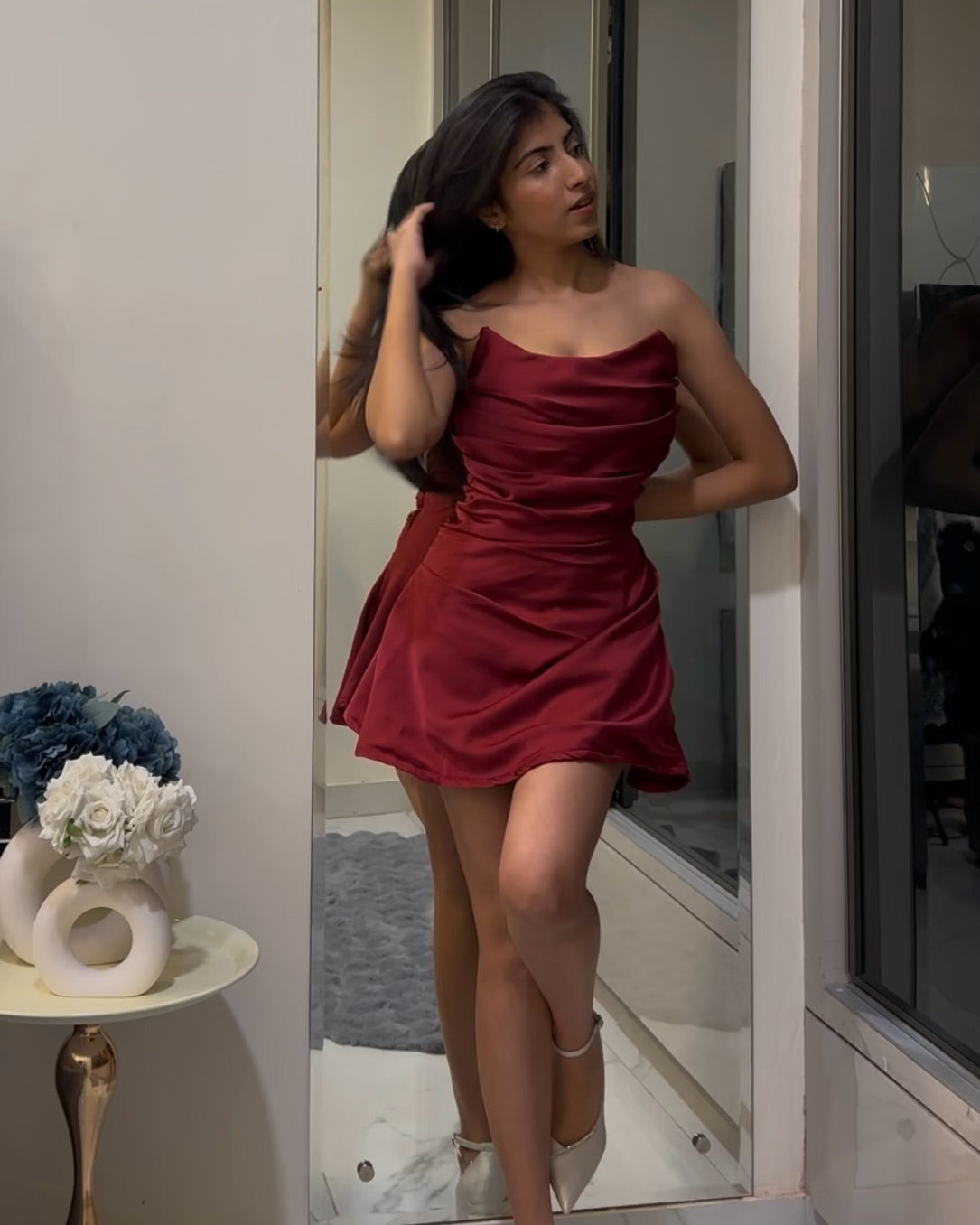 Short satin Dress
