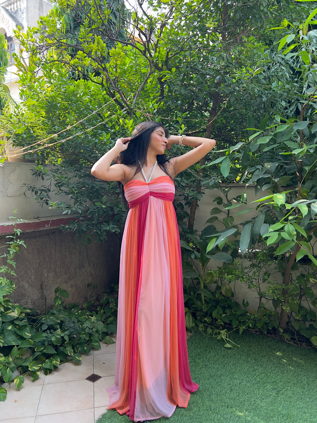 Petals: colourful maxi dress