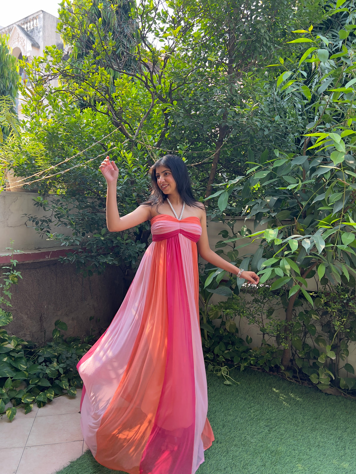 Petals: colourful maxi dress