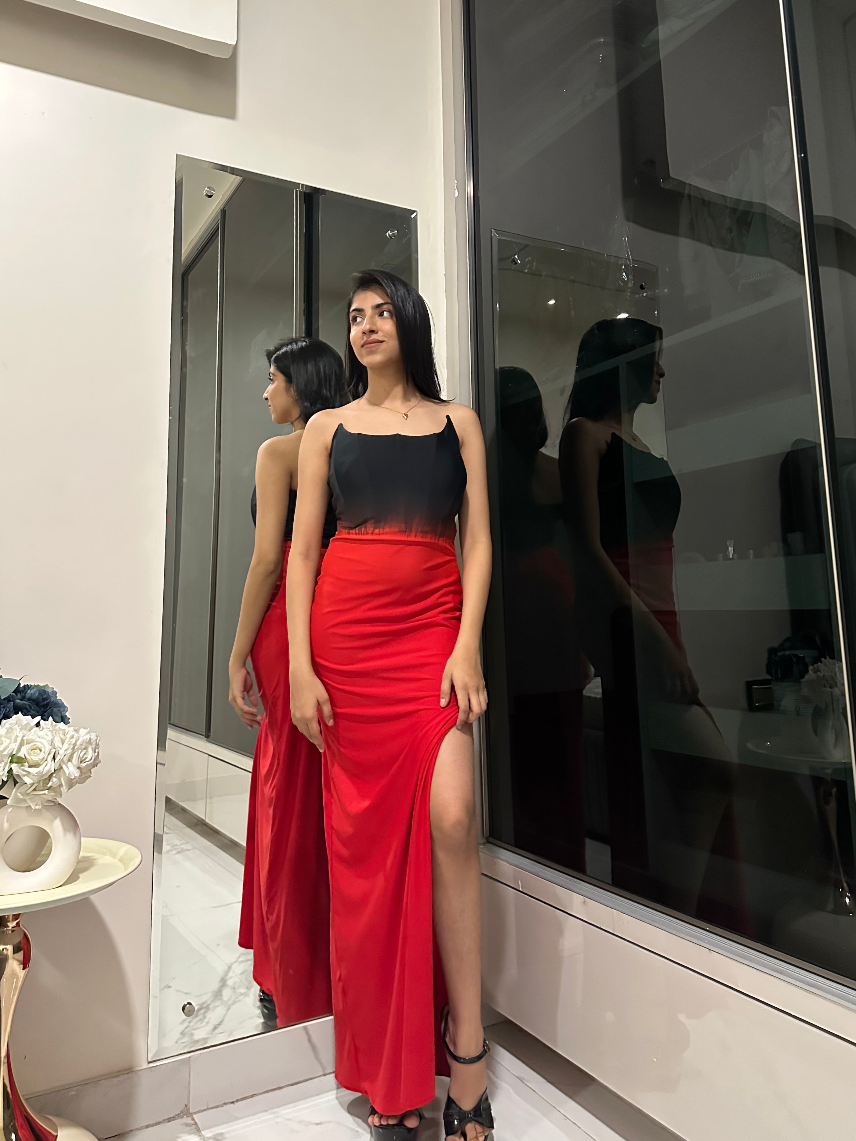 Black & Red Ombre Dress