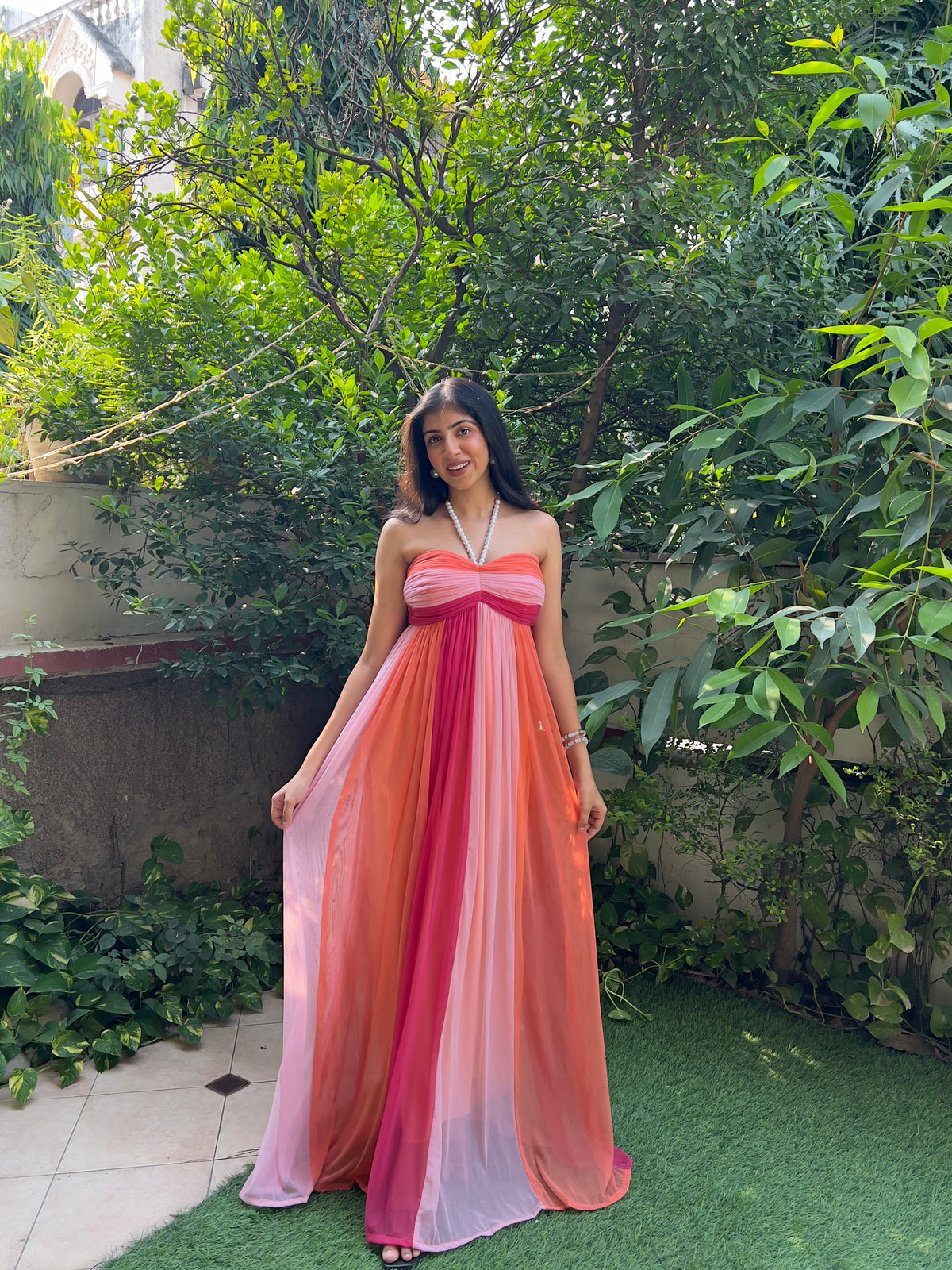 Petals: colourful maxi dress