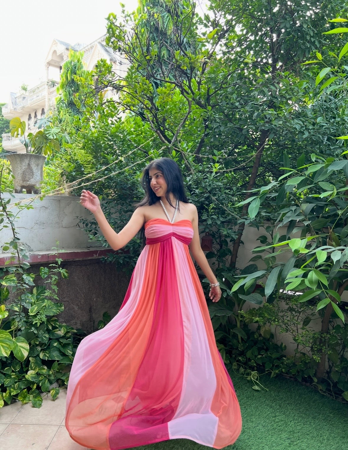 Petals: colourful maxi dress