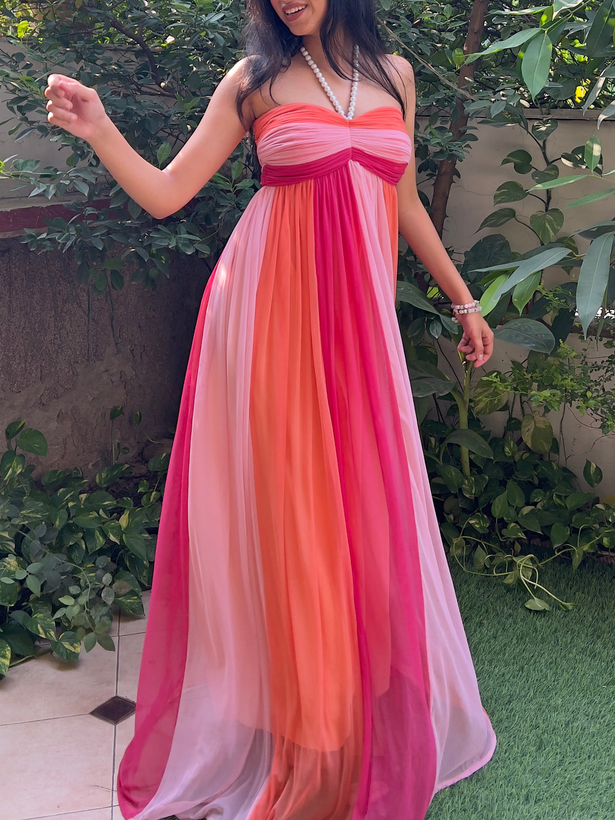 Petals: colourful maxi dress