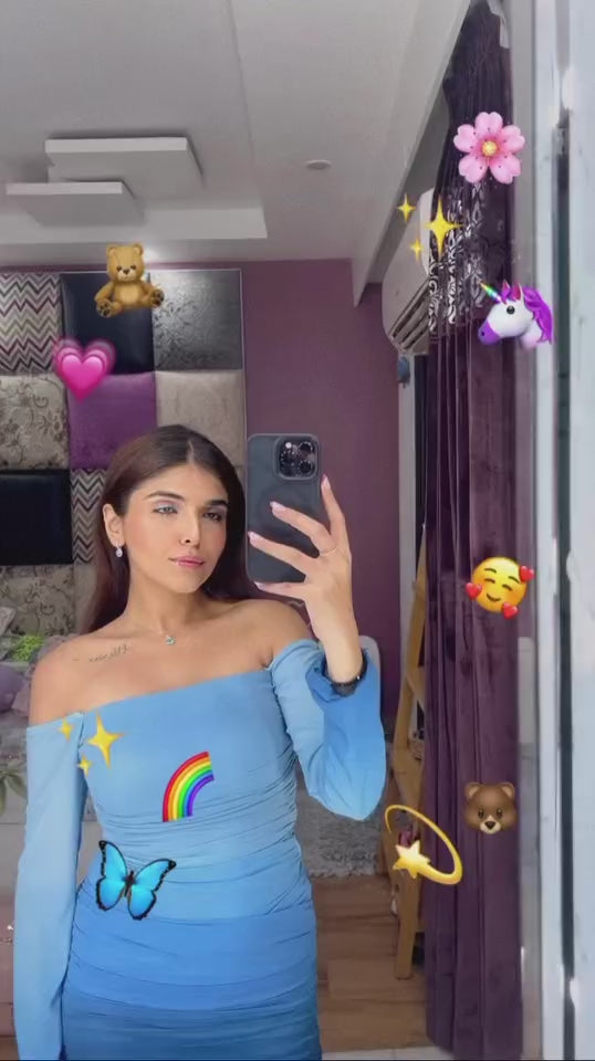 Load video: Ombre full sleeves dress