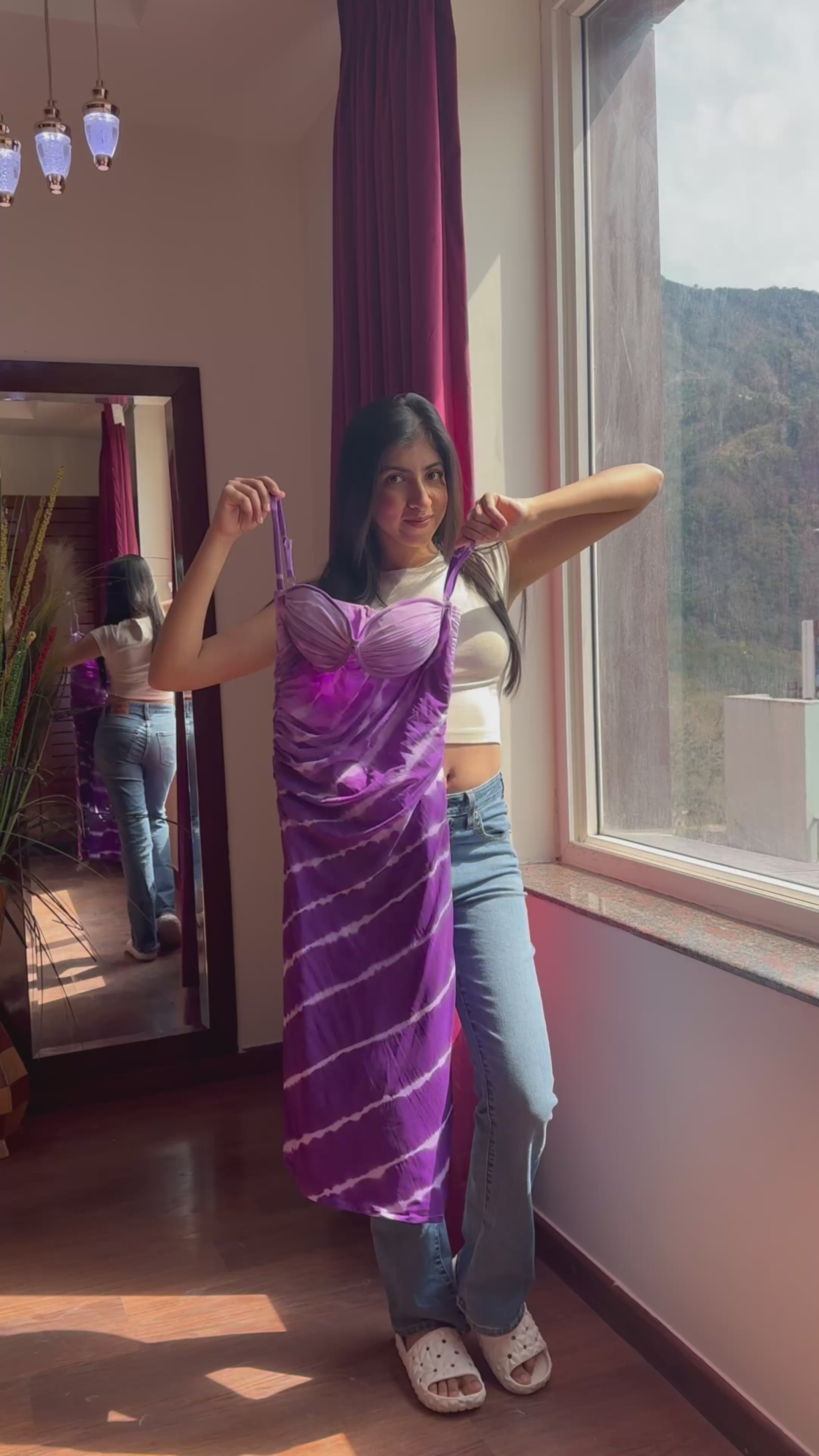 Load video: Tie-dye midi dress
