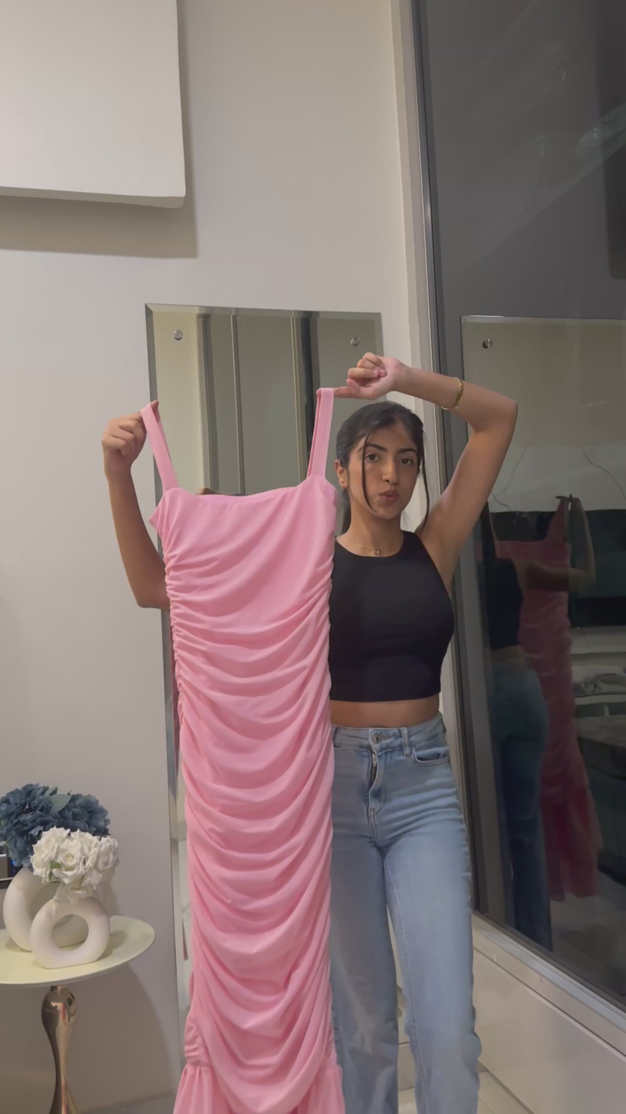 Load video: Pink Maxi Dress