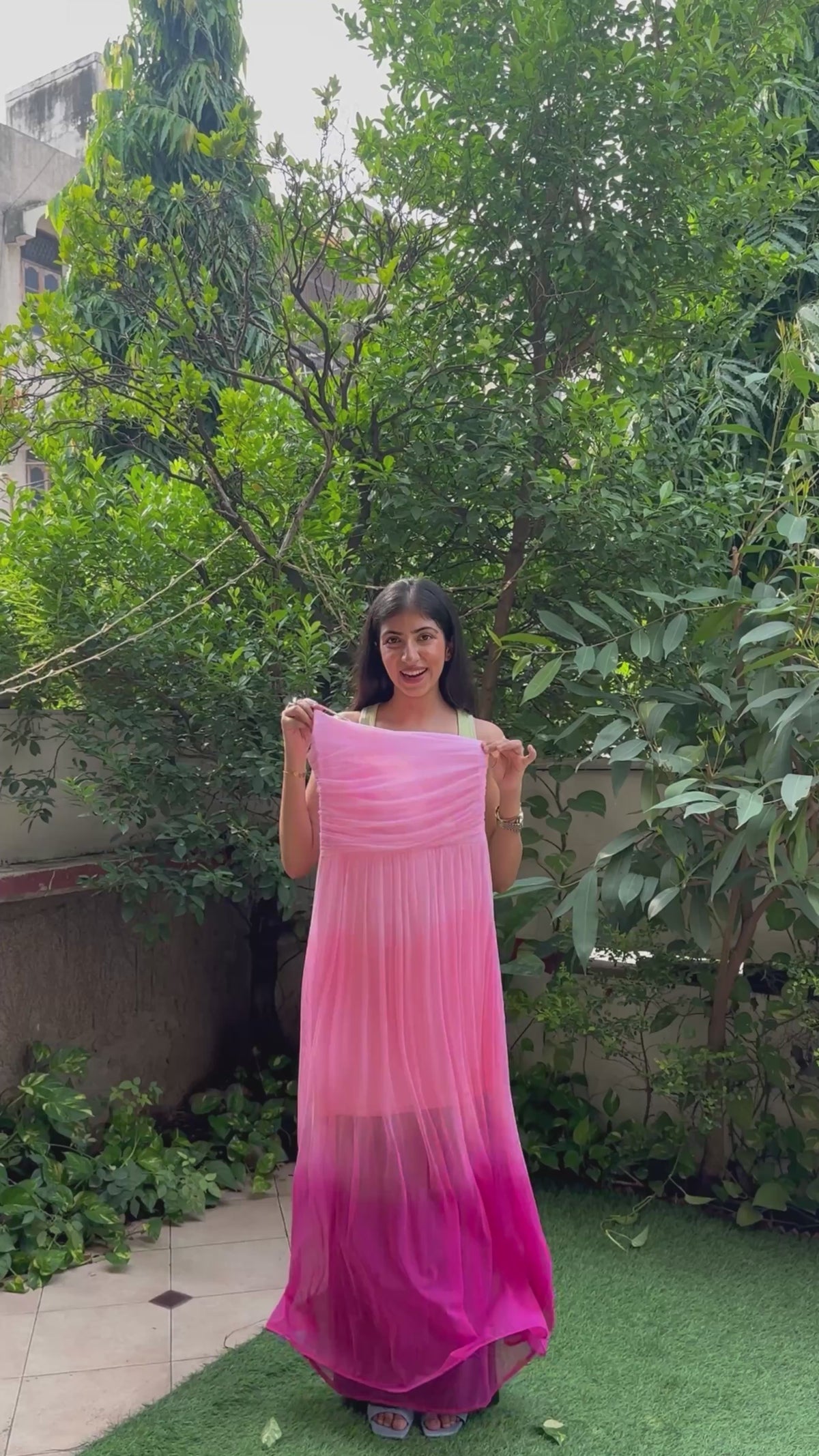 Load video: Pink Ombre Gown