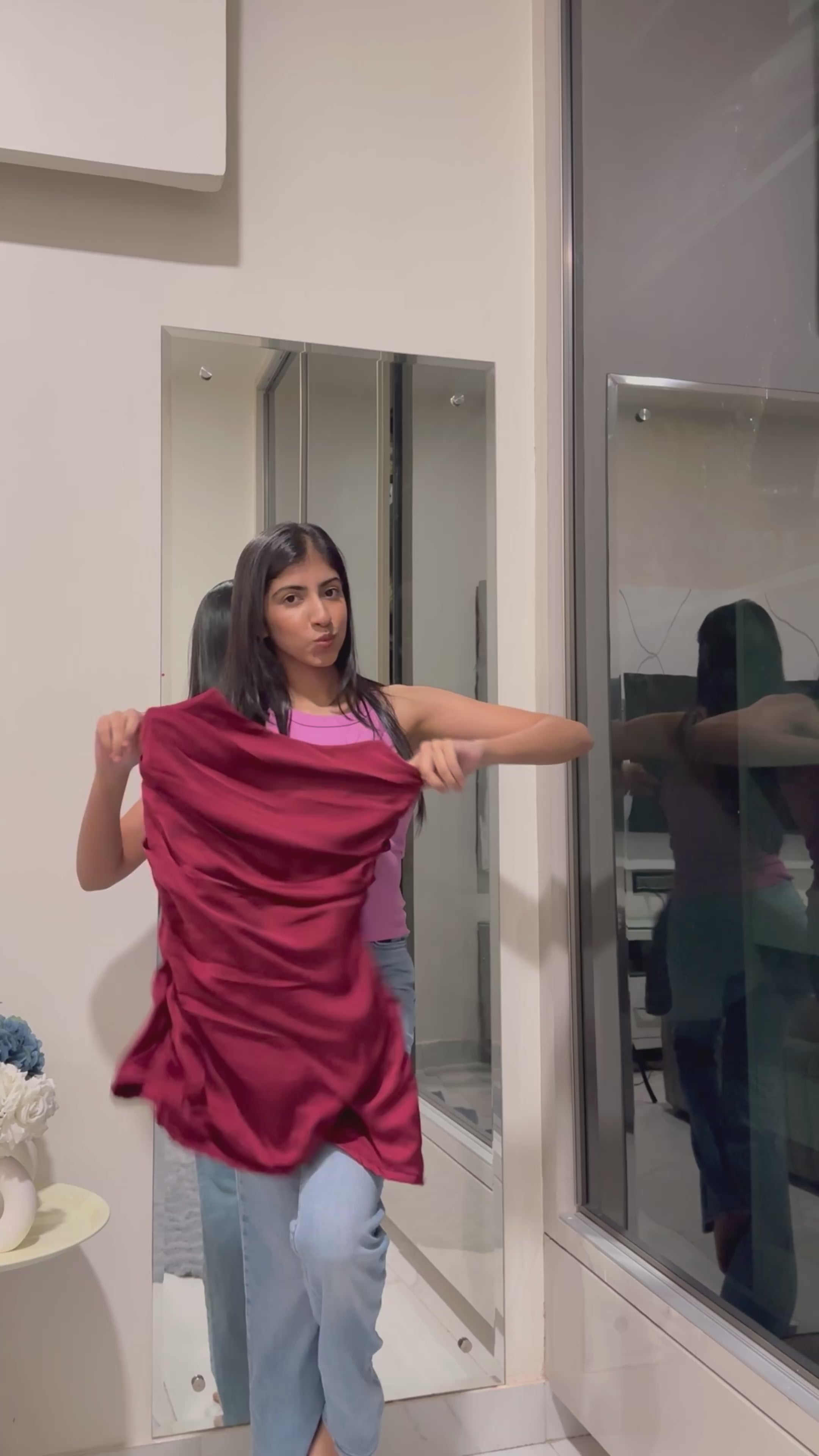 Load video: Short satin Dress